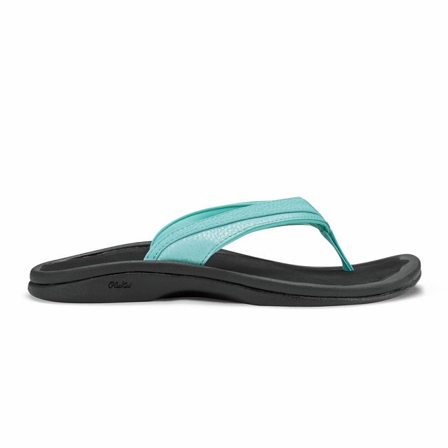 Olukai Women's Ohana Flip Flop - Sea Glass / Black US782-031